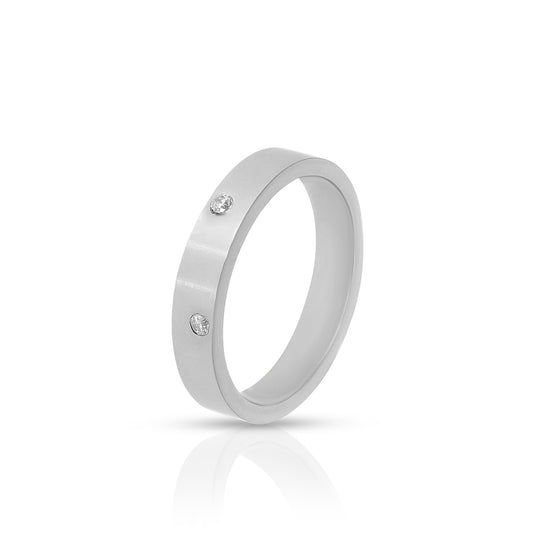 Minimal Diamond Accent Band Ring