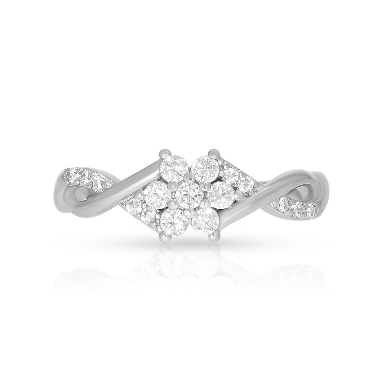 Floral Diamond Cluster Ring