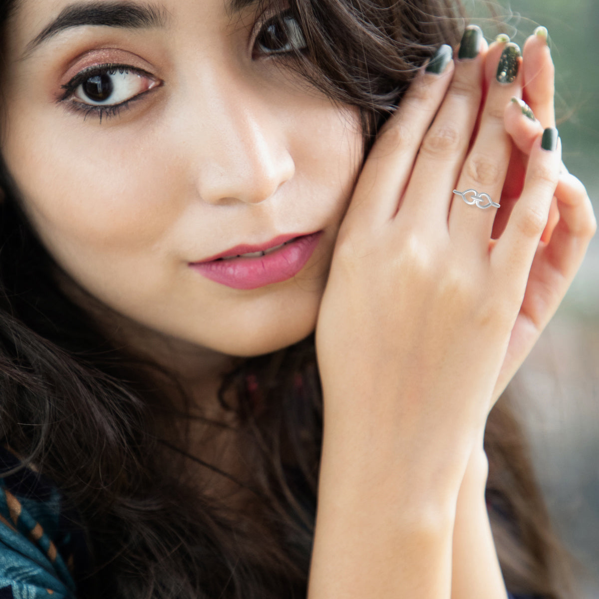 Interlinked Double Heart Ring
