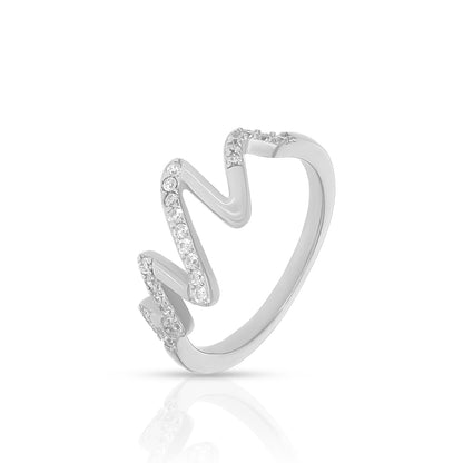 Sleek Zigzag Spark Ring