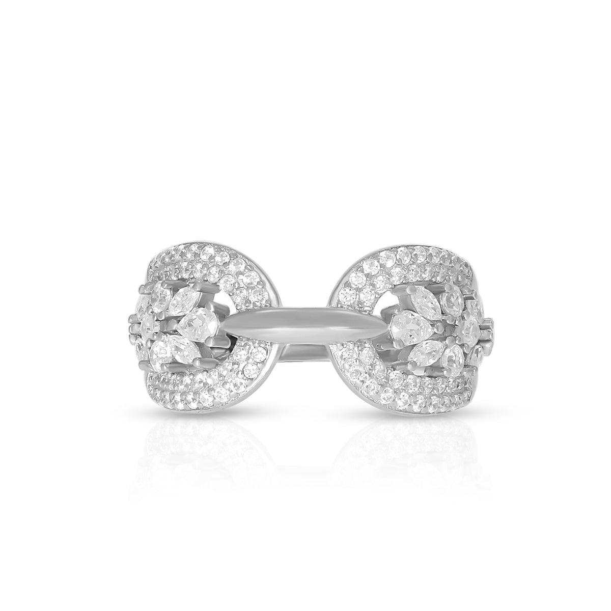 Dual Floral Cluster Designer Ring