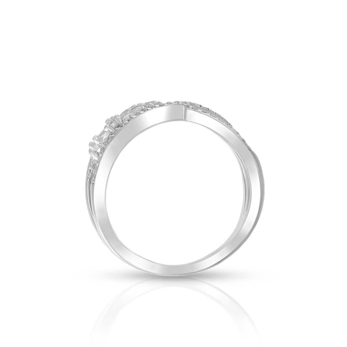 Stylish Criss-Cross Sparkle Ring