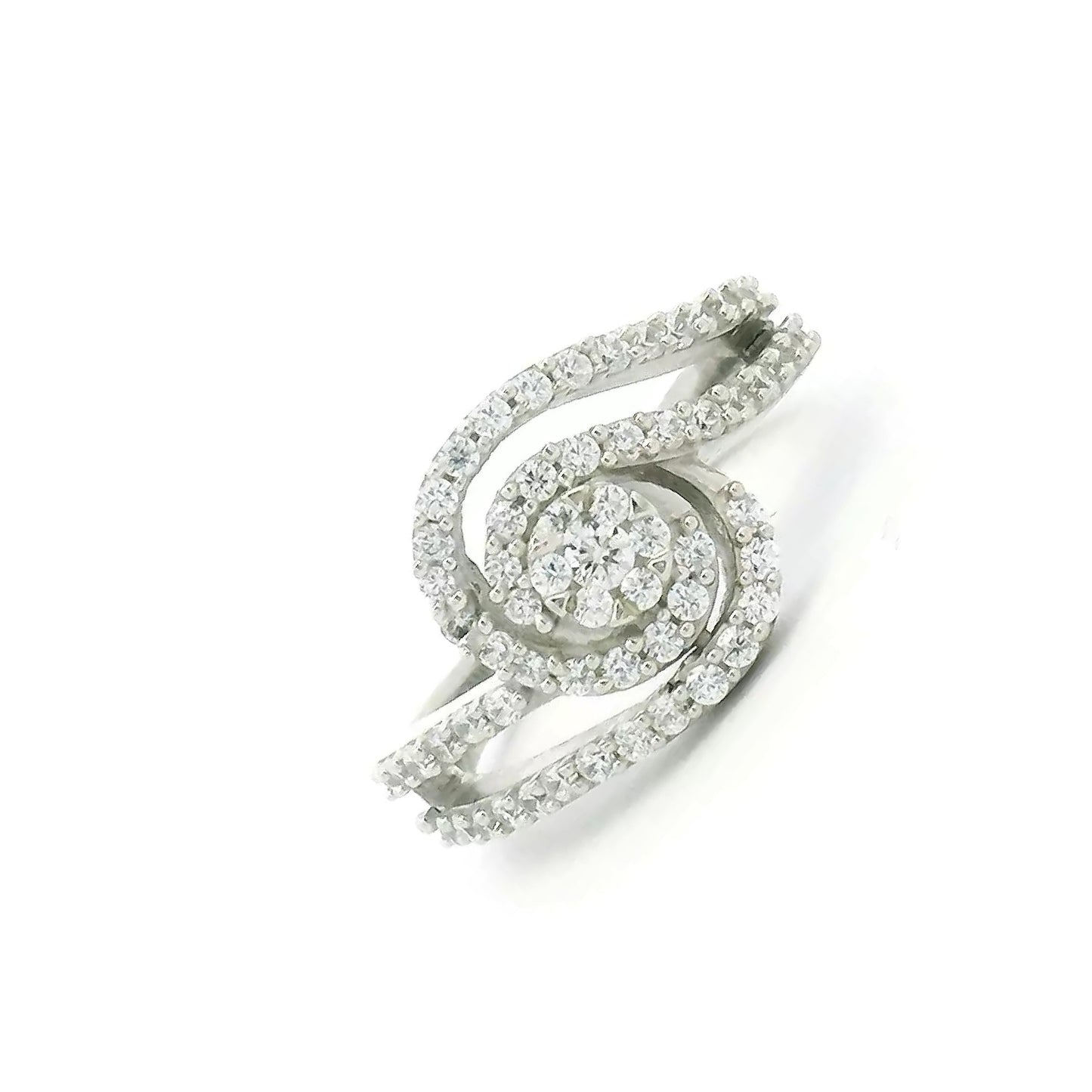 Sparkling Spiral Bloom Ring