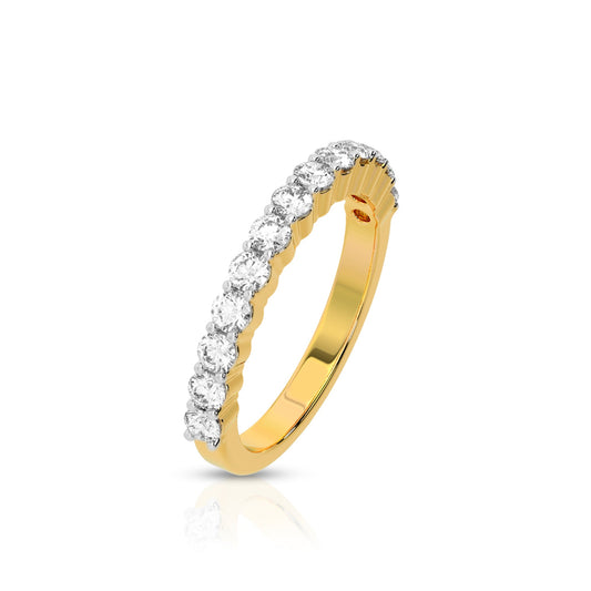 Sparkling Diamond Half Eternity Silver Ring