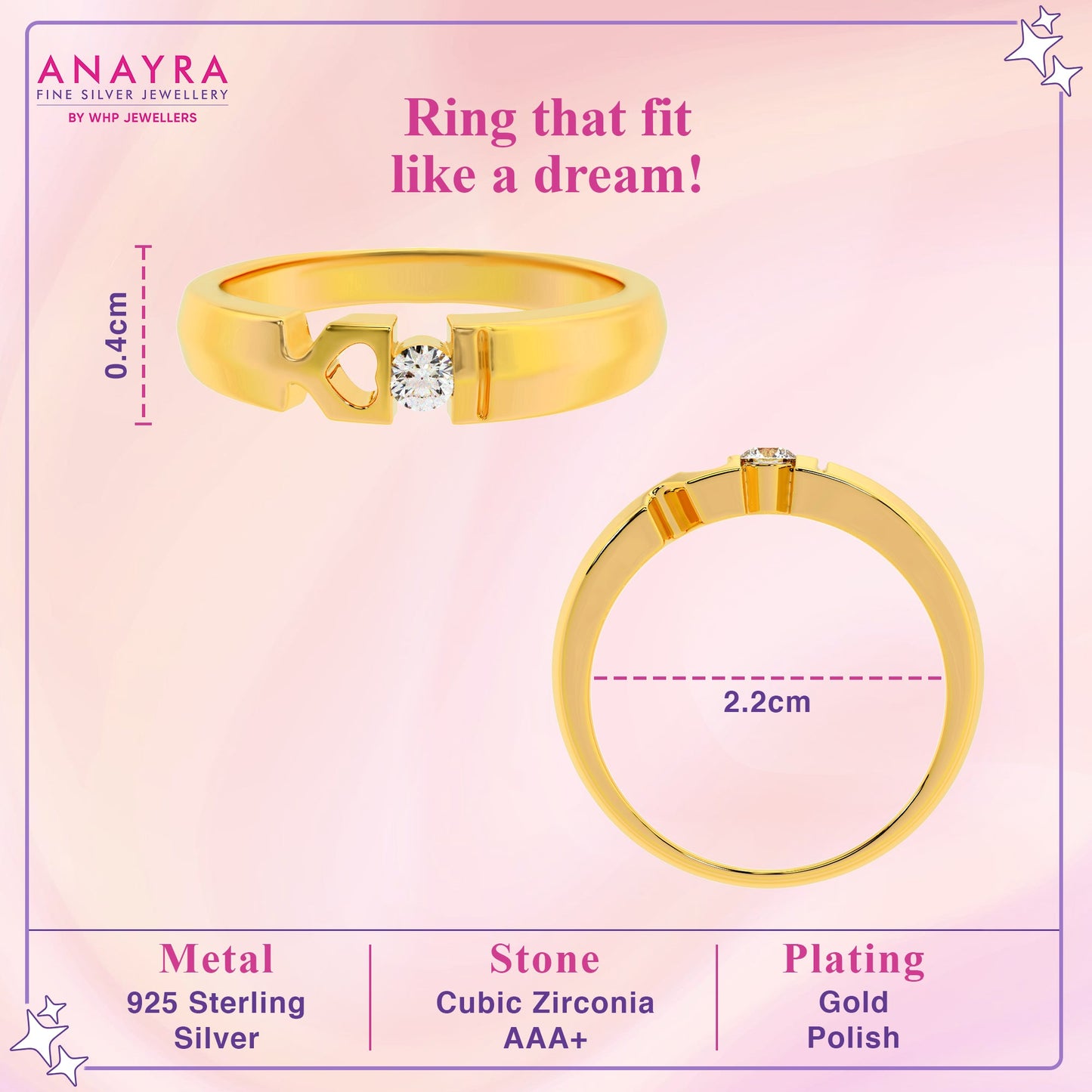 Exquisite Solitaire Gypsy Silver Ring