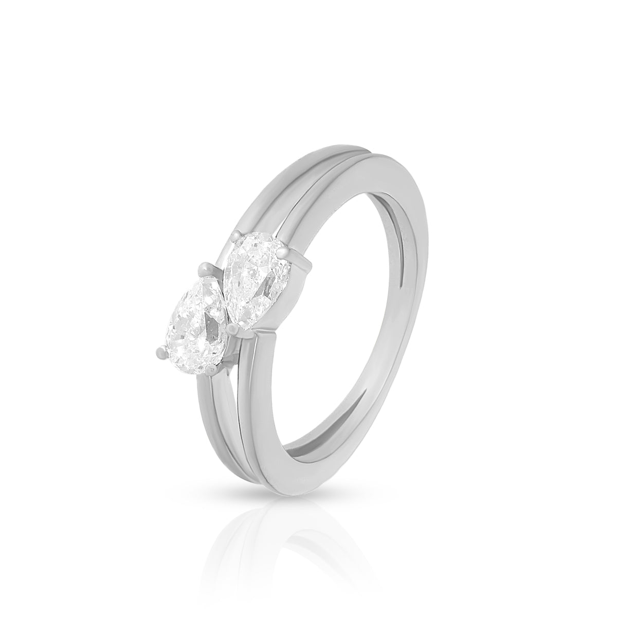 Modern Pear Duo Design Ring