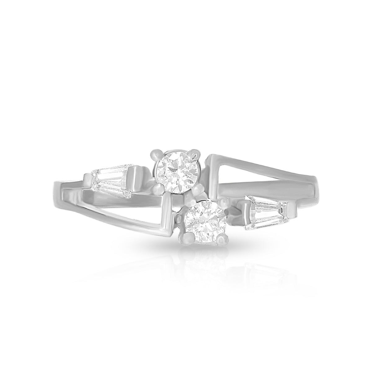 Charming Dual Stone Design Ring