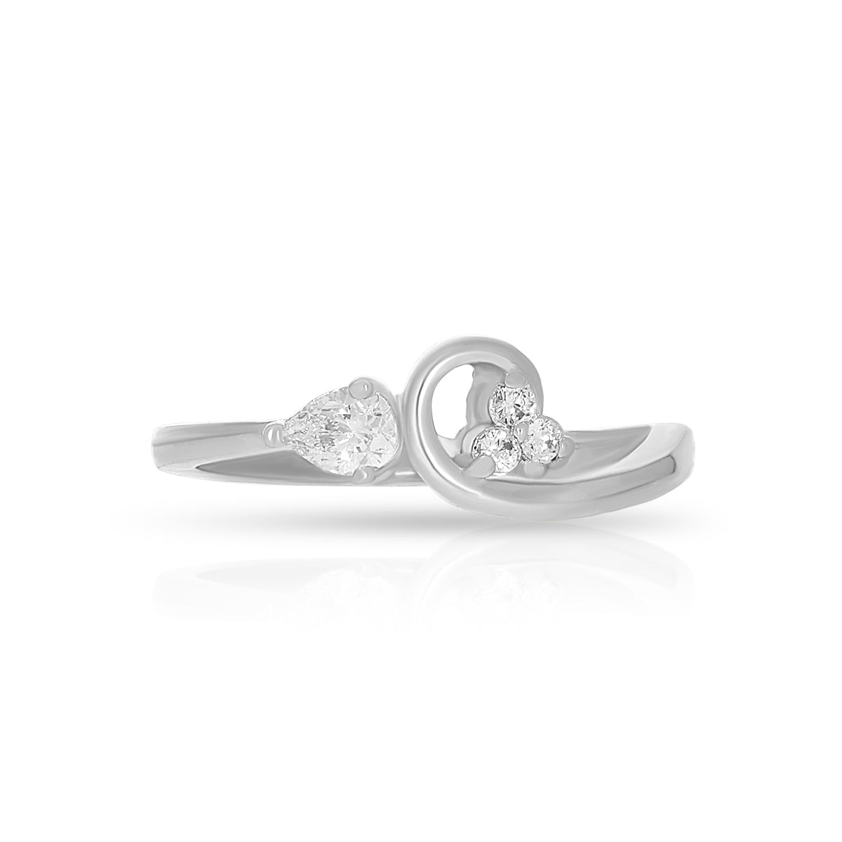 Charming Pear Swirl Style Ring