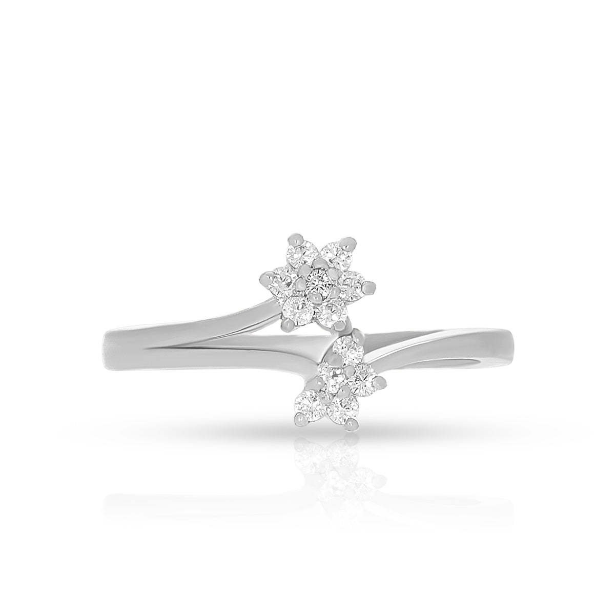 Modern Dual Flower Design Ring