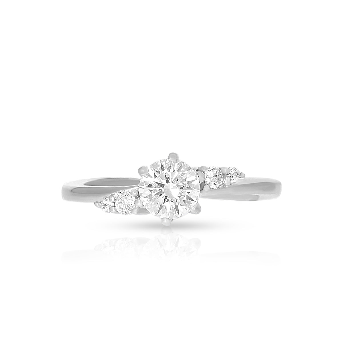 Delicate Round Center Pattern Ring
