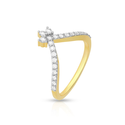Modern Gold Ring with Sparkling Diamond
