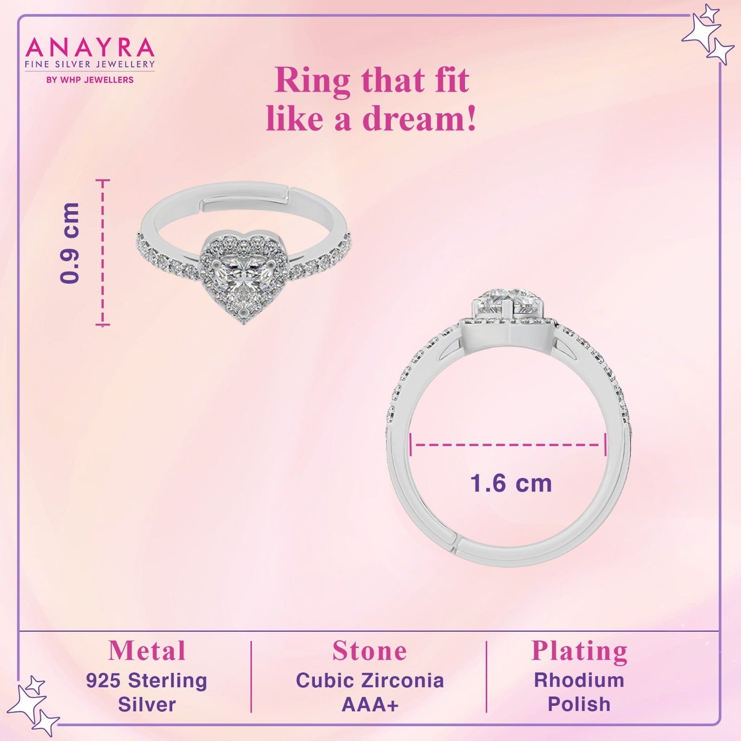 Halo Heart Sparkle Ring