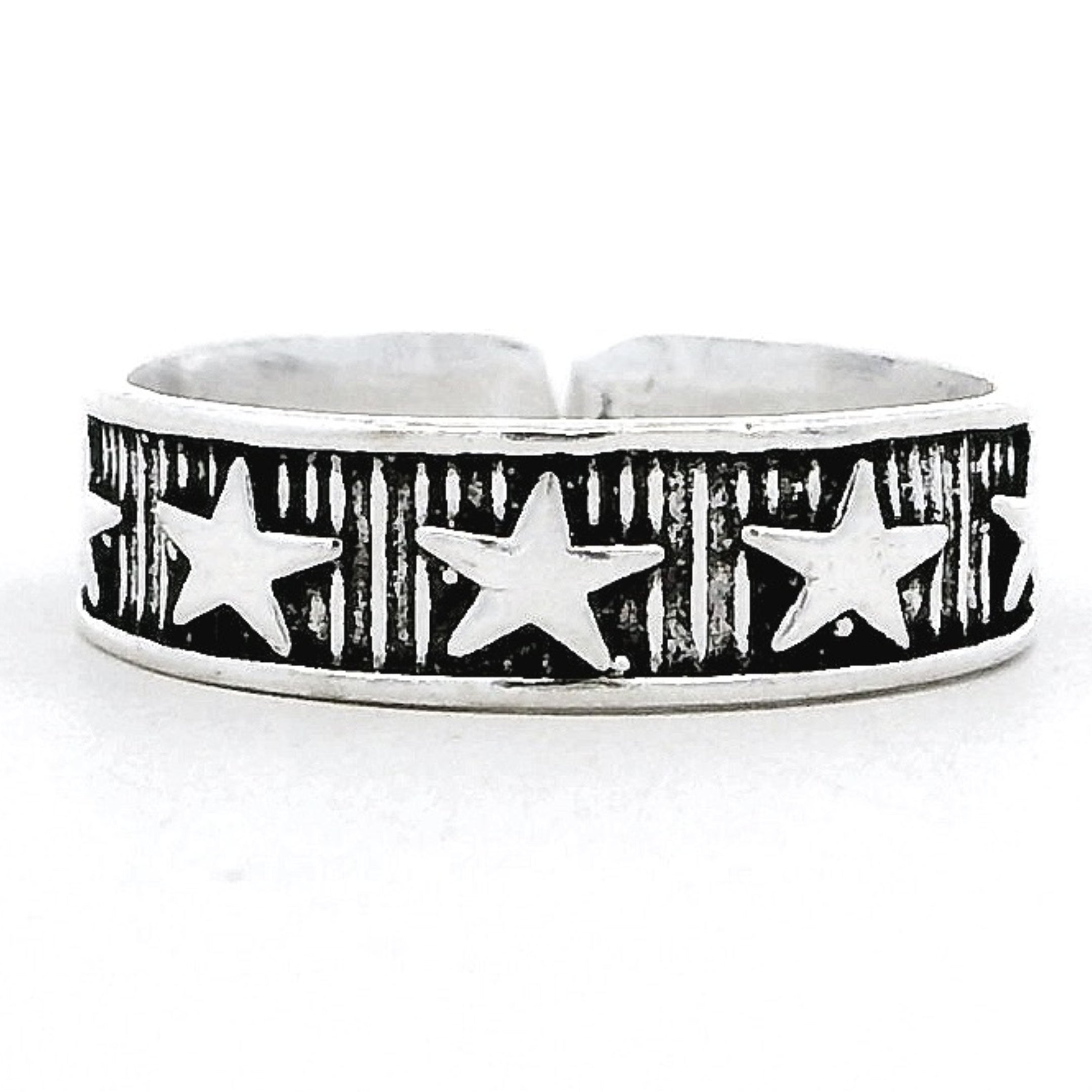 Star Pattern Silver Toe Rings