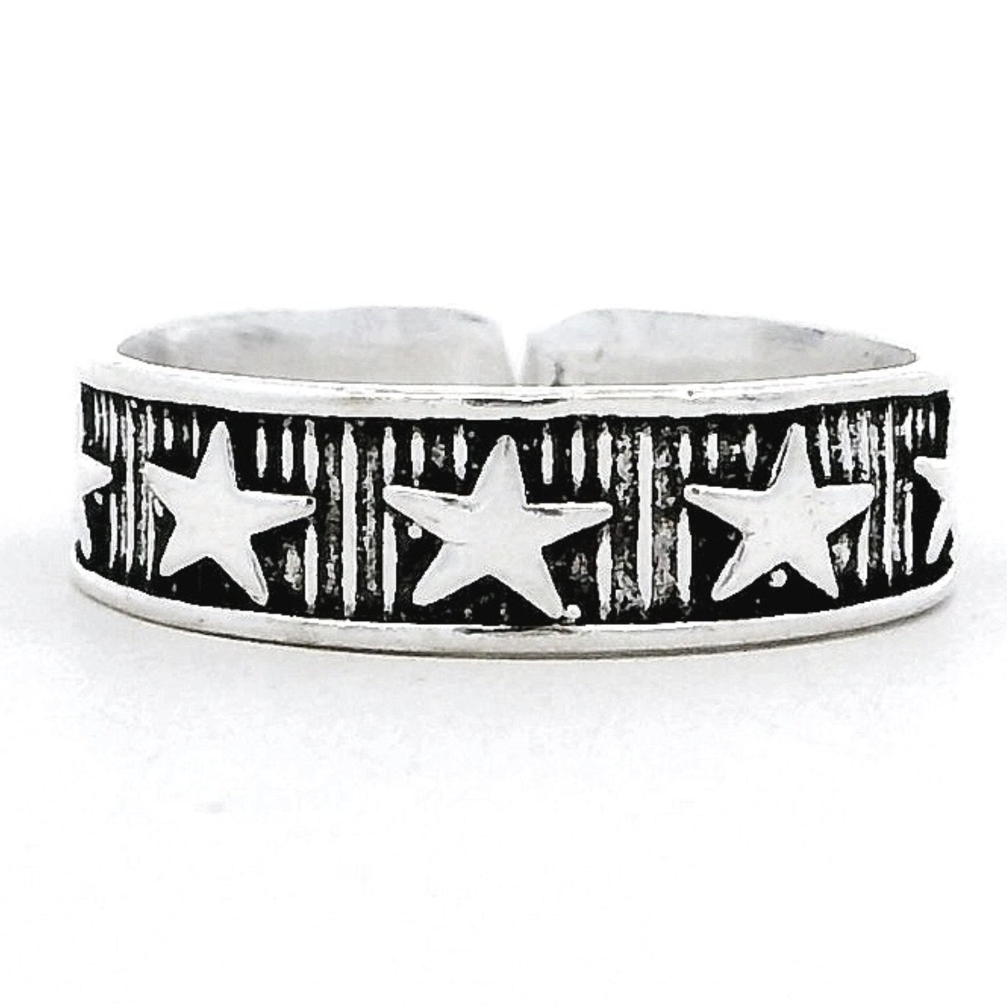 Star Pattern Silver Toe Rings
