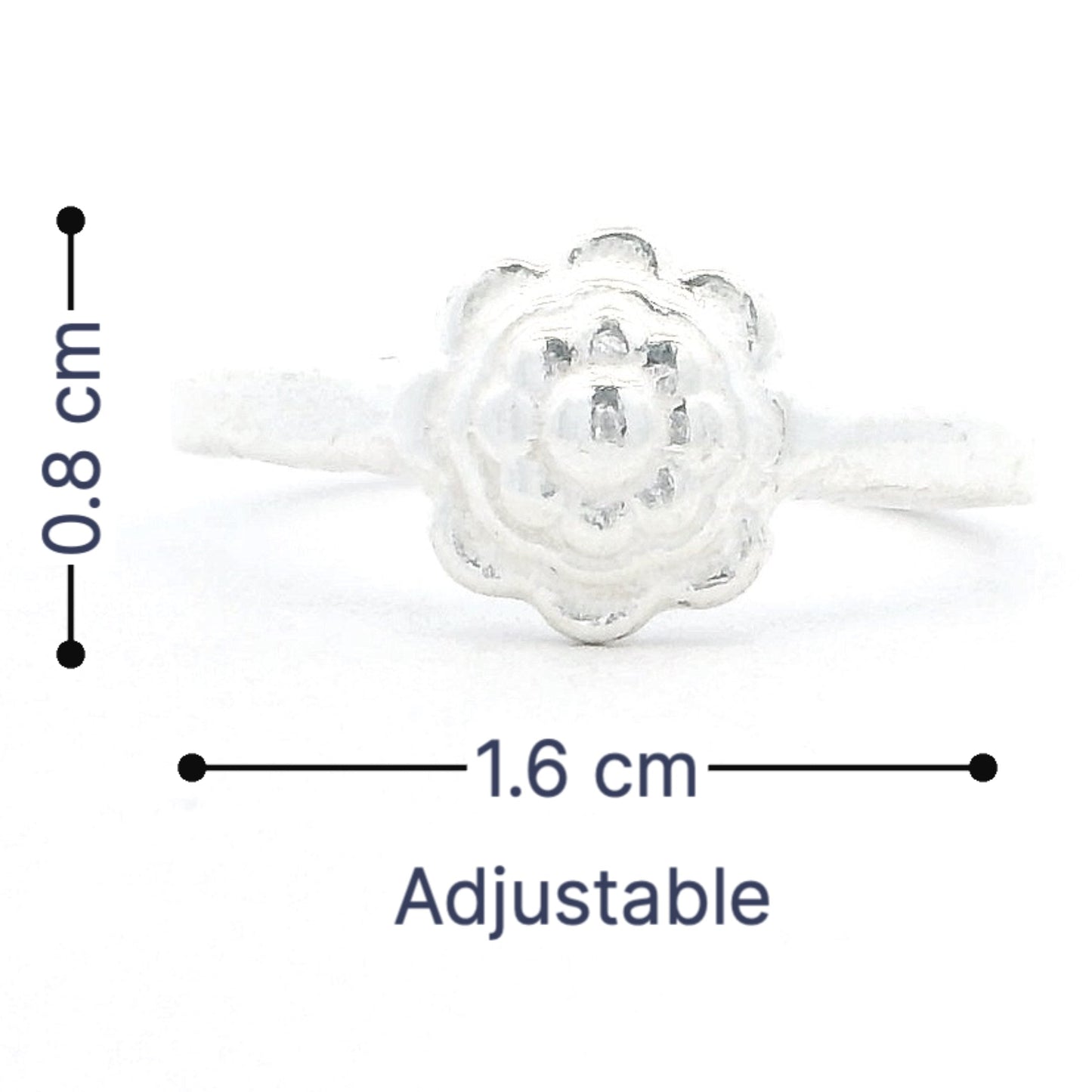 Rose Design Toe Rings