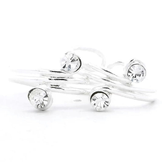 Crystal Silver Toe Rings