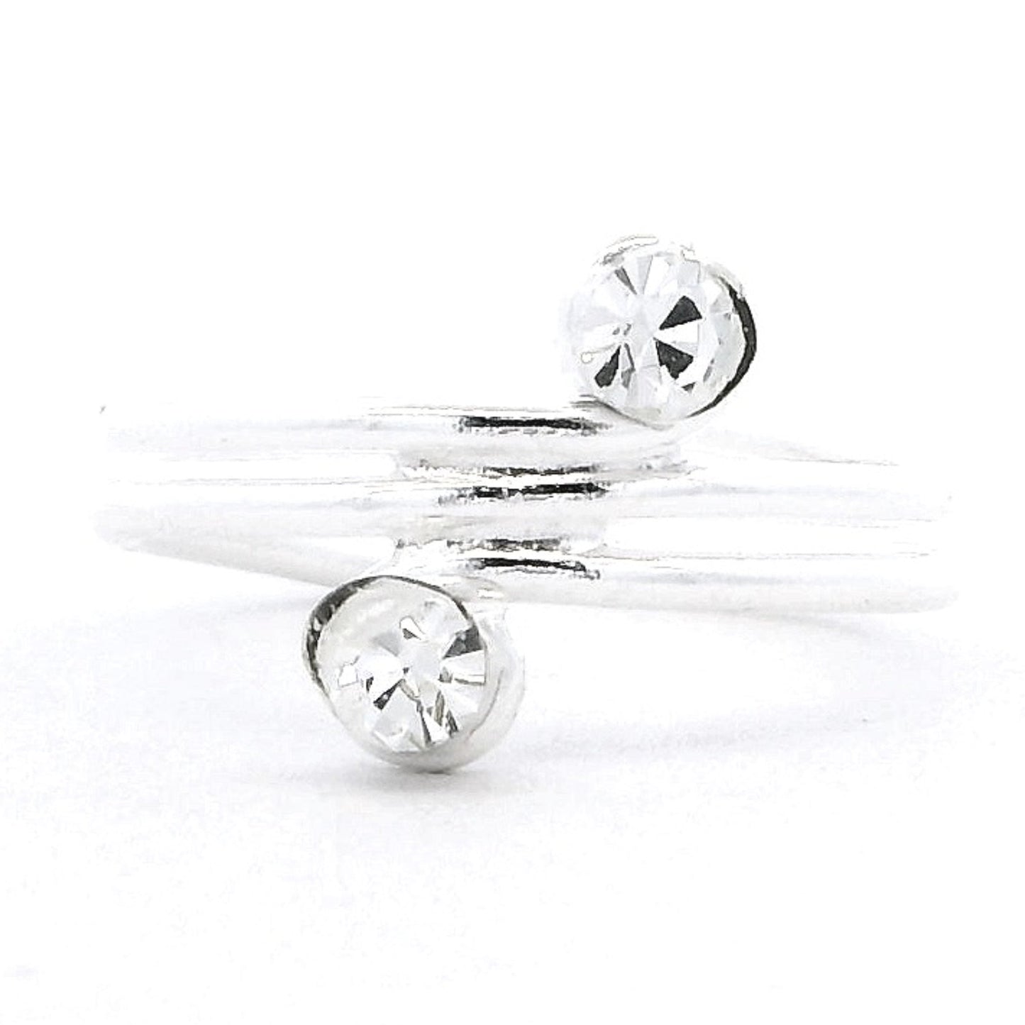Crystal Silver Toe Rings