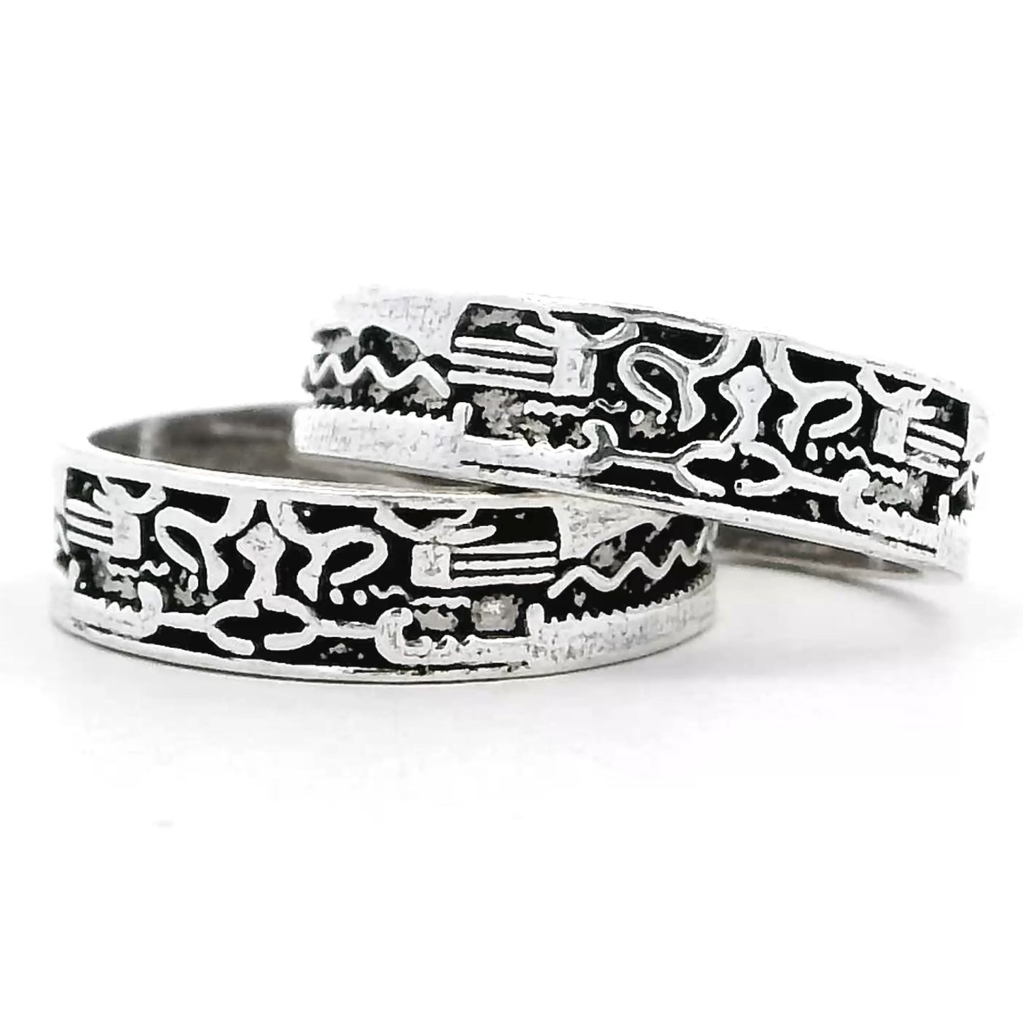 Vintage Black Enamel Toe Rings