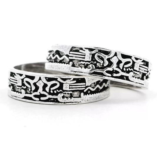 Vintage Black Enamel Toe Rings