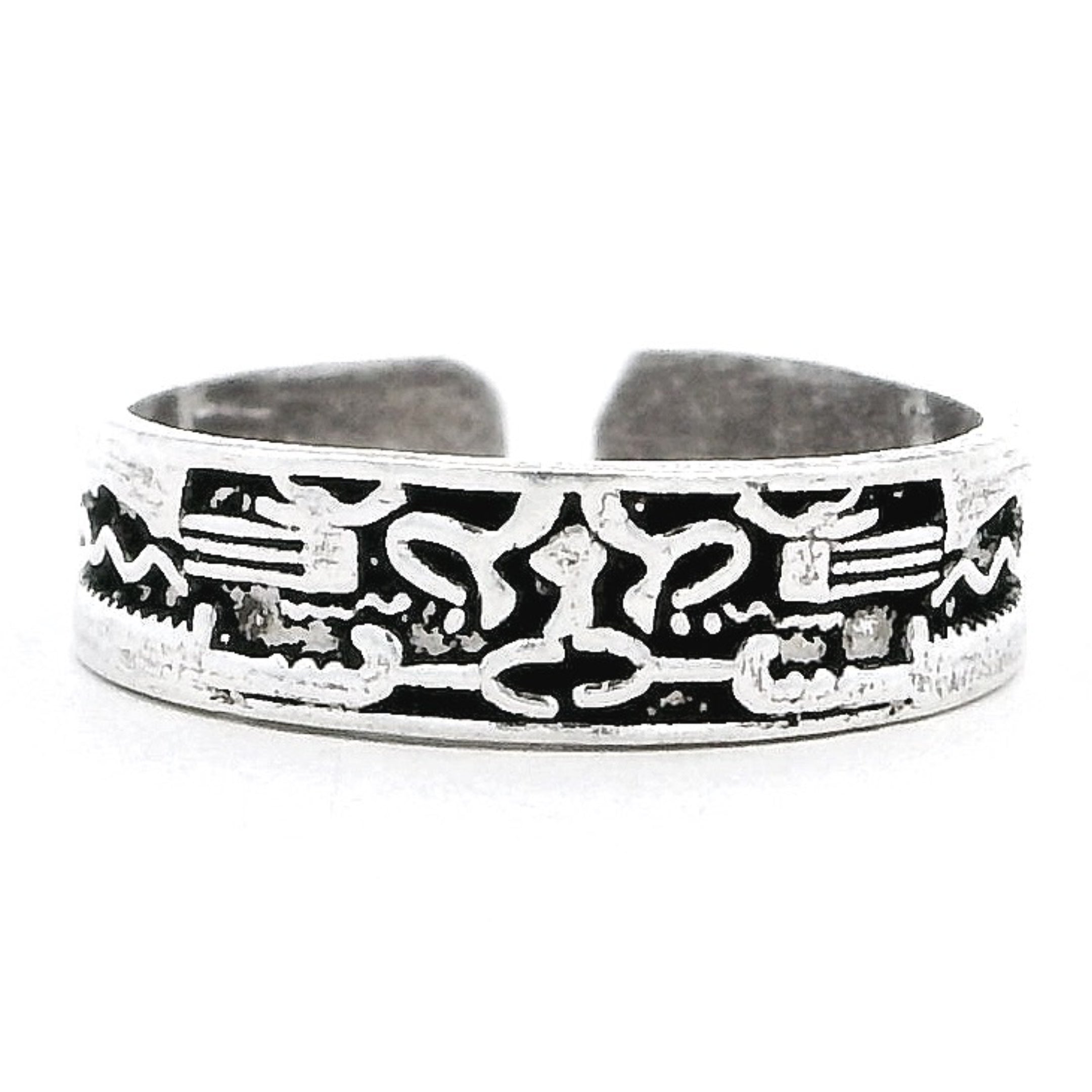 Vintage Black Enamel Toe Rings