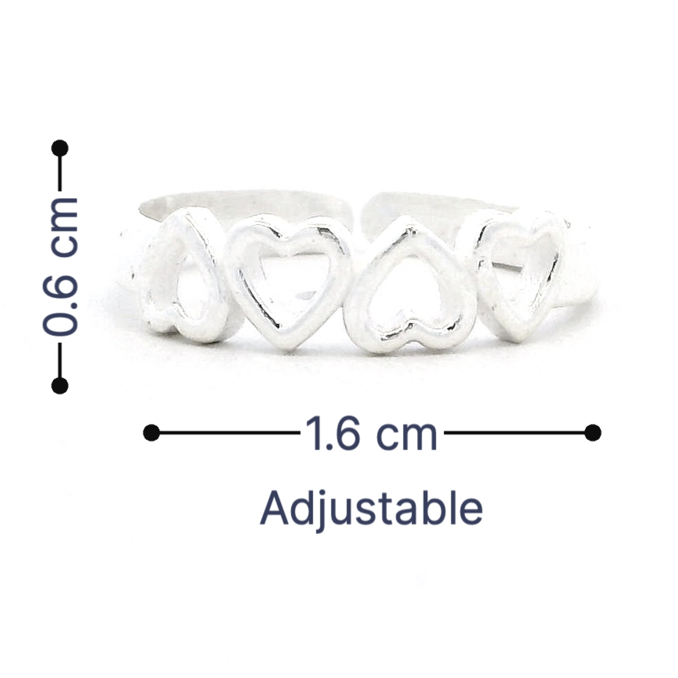Minimal Heart Motif Toe Rings