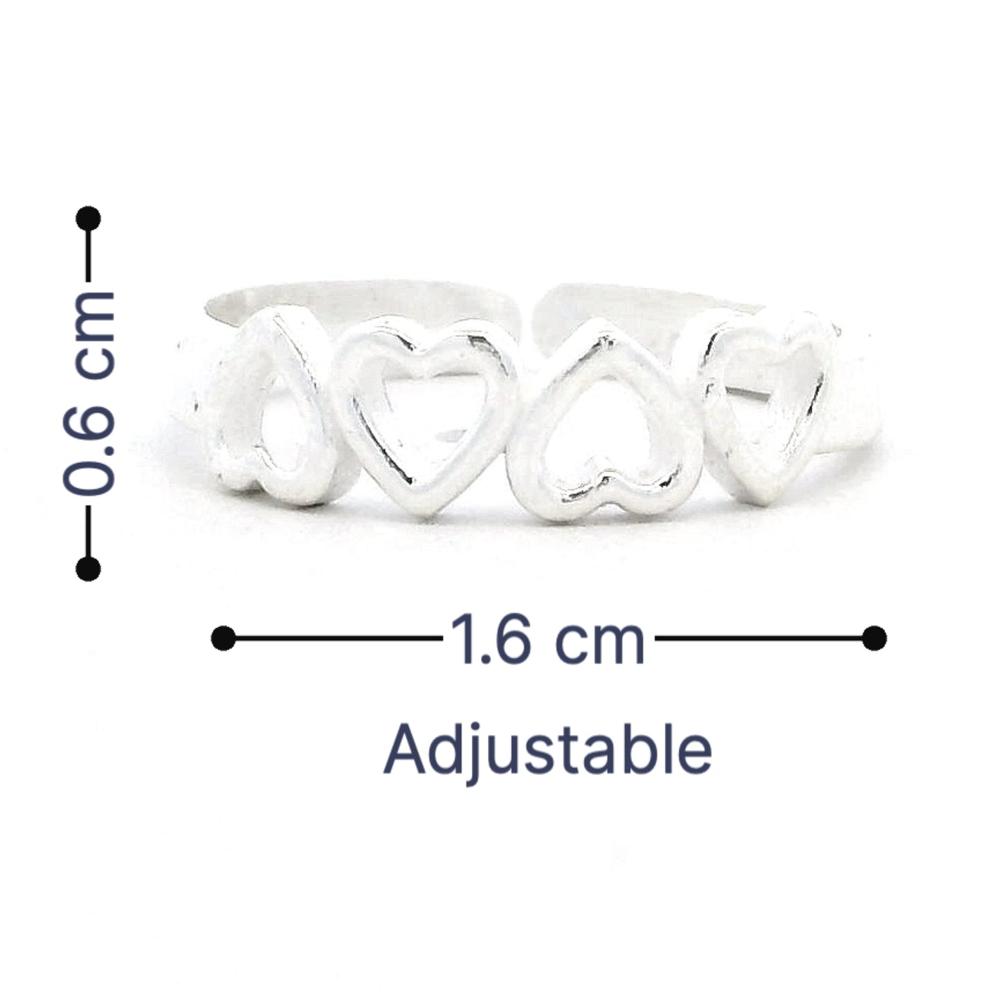 Minimal Heart Motif Toe Rings