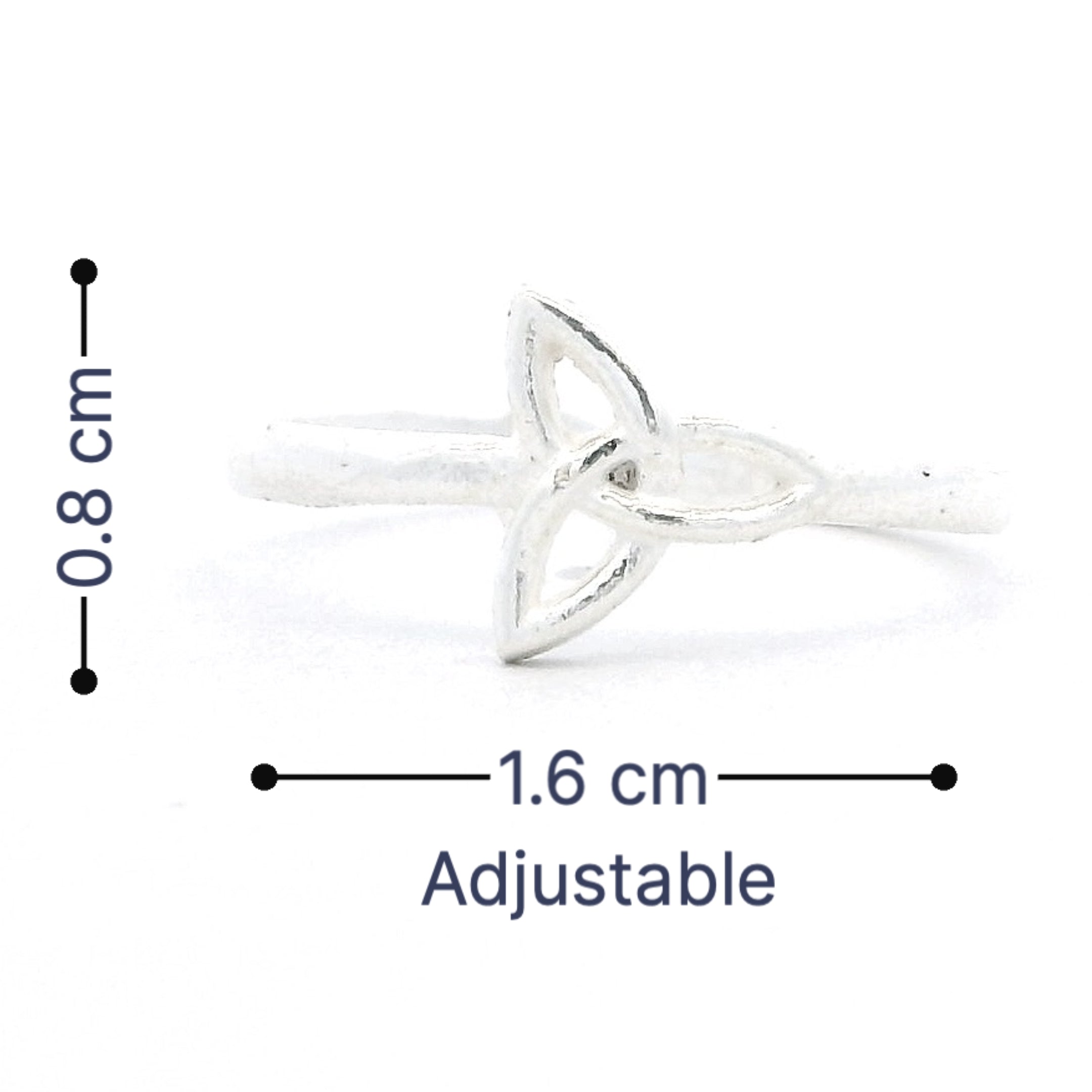 Twin Petal Silver Toe Rings