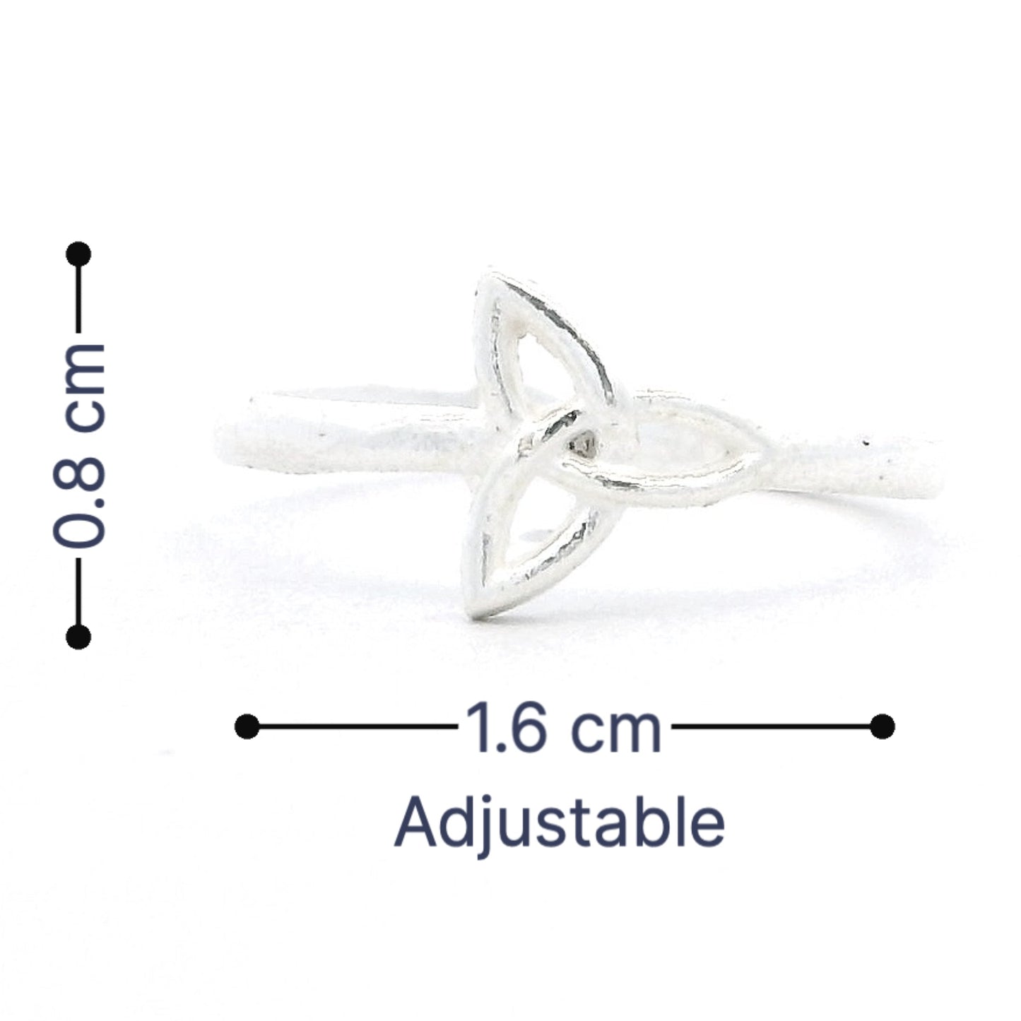 Twin Petal Silver Toe Rings