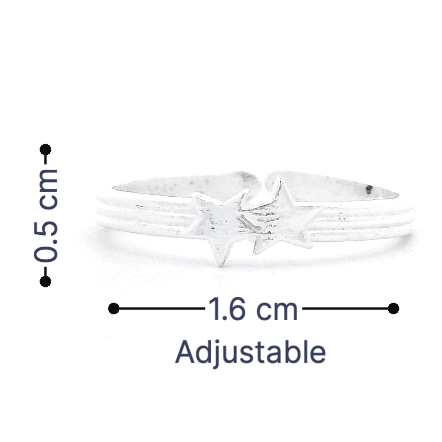 Twinkling Star Silver Toe Rings