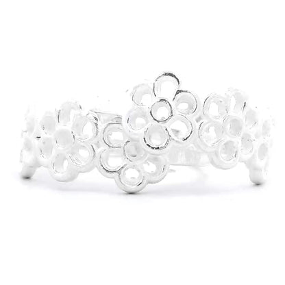 Silver Bloom Floral Toe Rings
