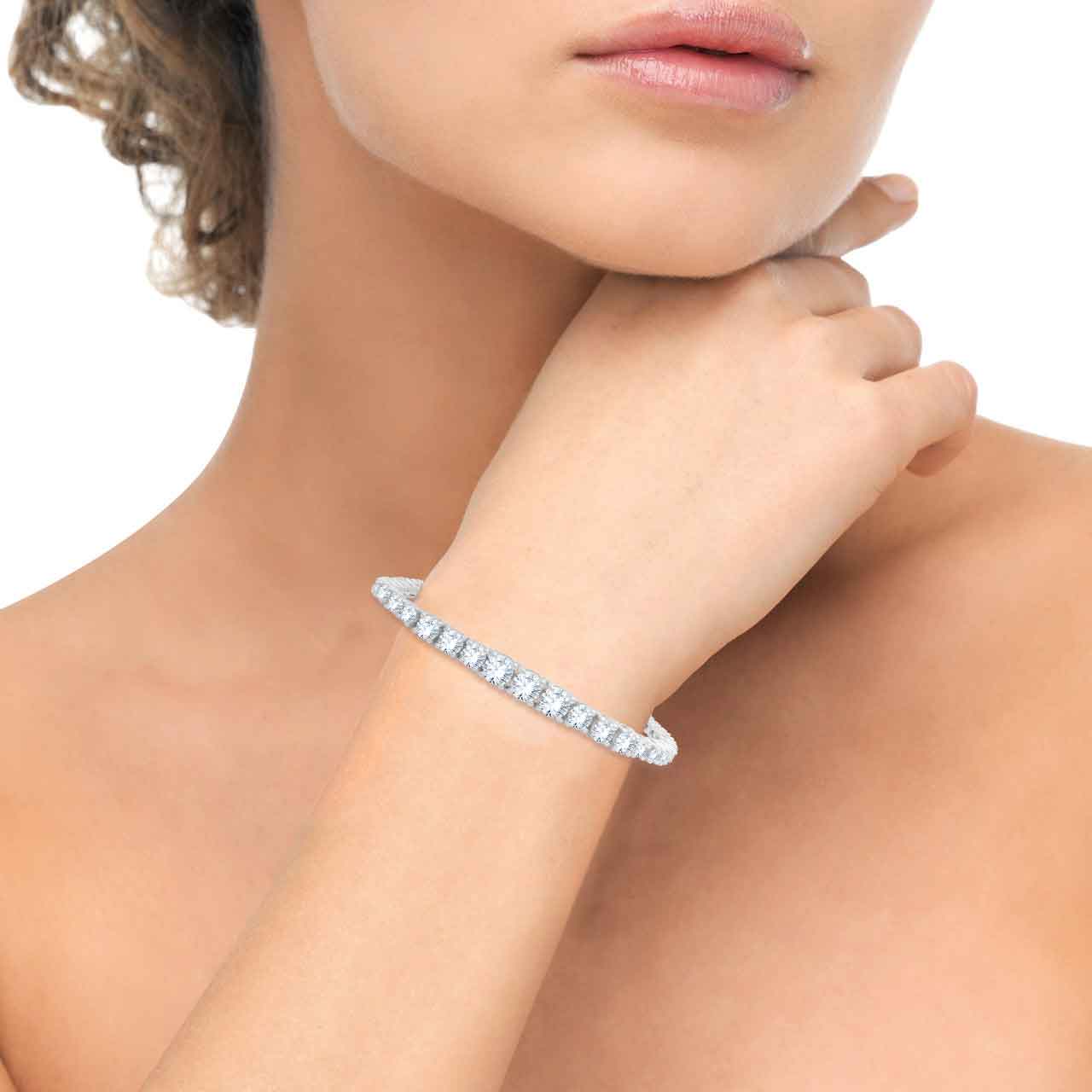 Classic Tennis Bracelet In Sterling Silver