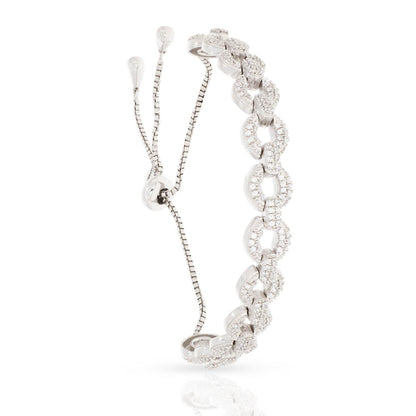 White Diamond Bracelet in Silver