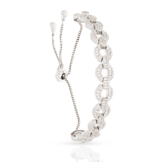 White Diamond Bracelet in Silver