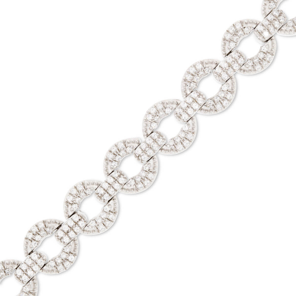 White Diamond Bracelet in Silver