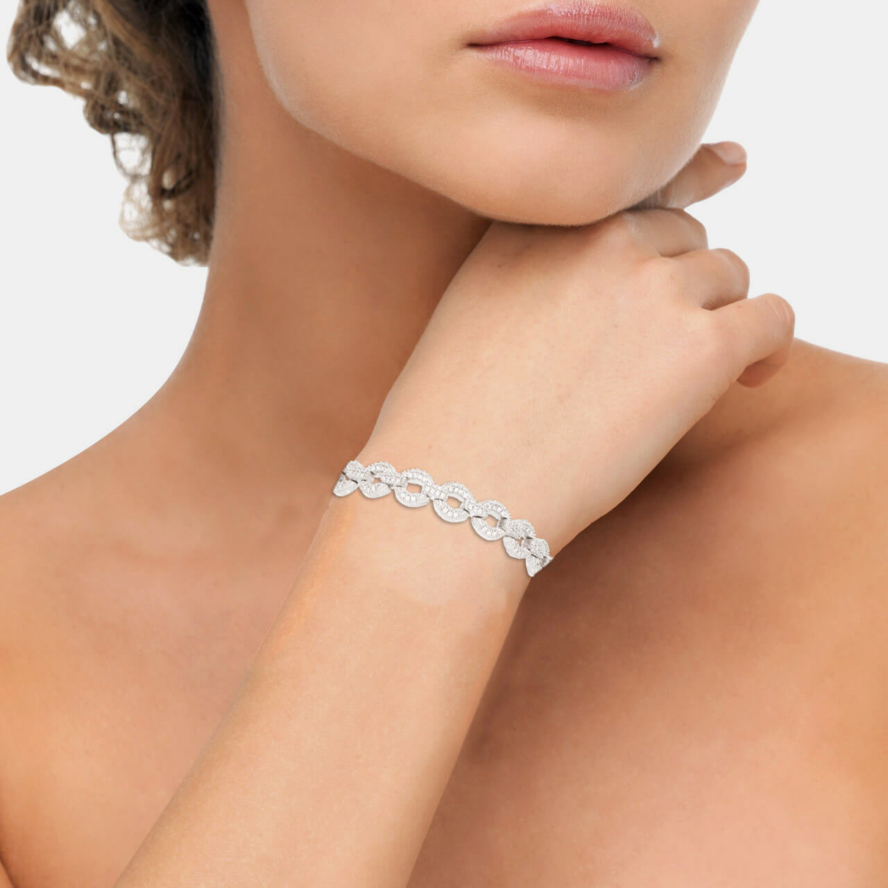 White Diamond Bracelet in Silver