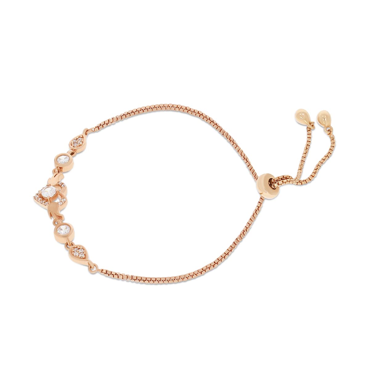 Rose Gold Diamond Bracelet in Sterling Silver