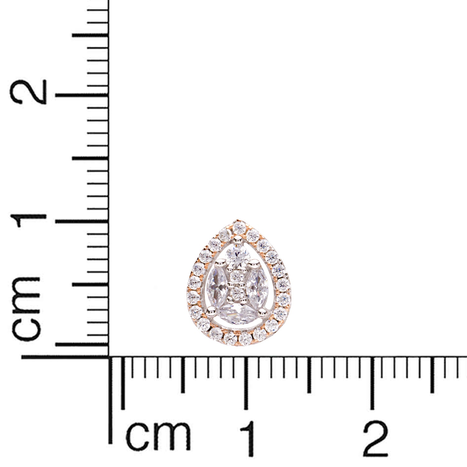 Diamond Drop Silver Stud Earrings