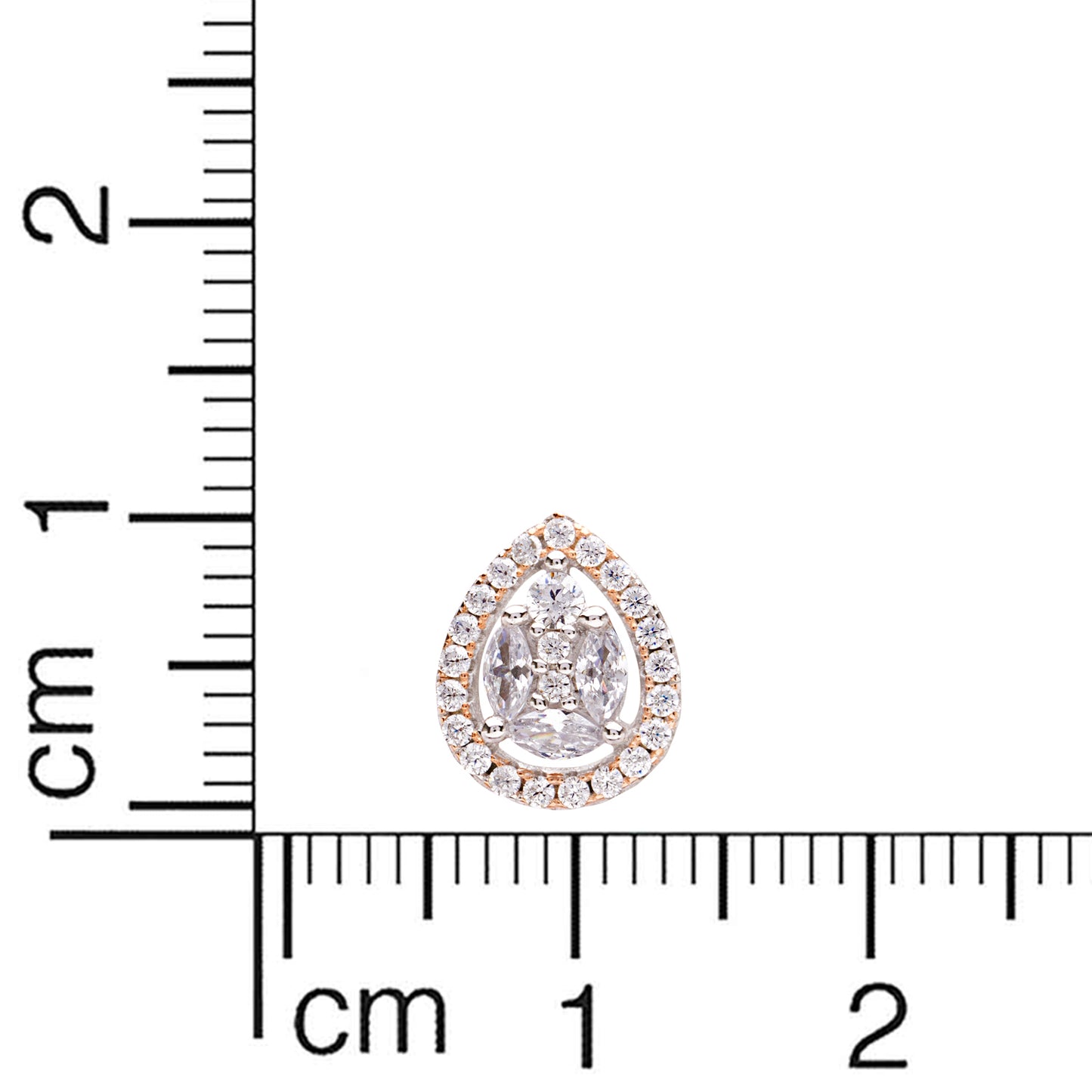 Diamond Drop Silver Stud Earrings