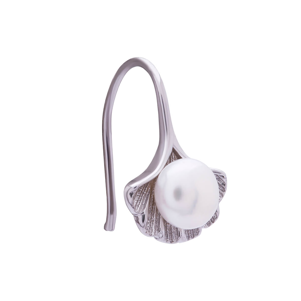 Pearl Drop Floral Earrings In Silver