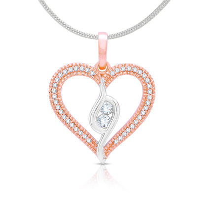 Sterling Silver Rose Gold Heart Pendant