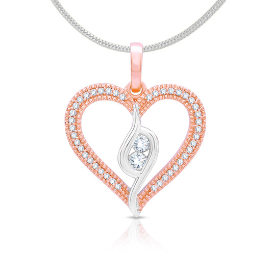 Sterling Silver Rose Gold Heart Pendant