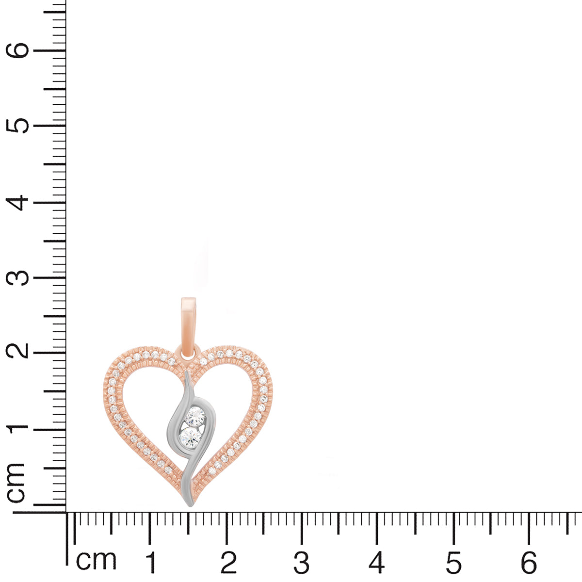 Sterling Silver Rose Gold Heart Pendant