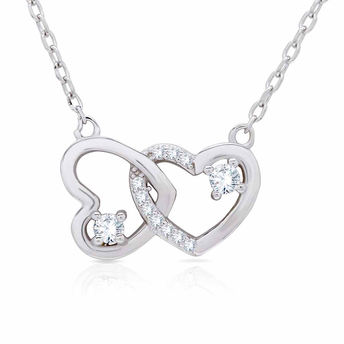 Silver Dual Hearts Pendant
