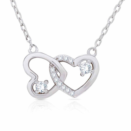 Silver Dual Hearts Pendant