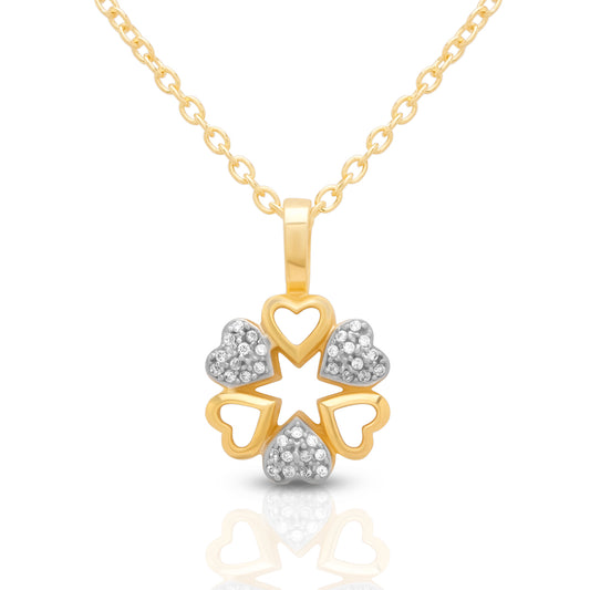 Clover Heart Silver Pendant