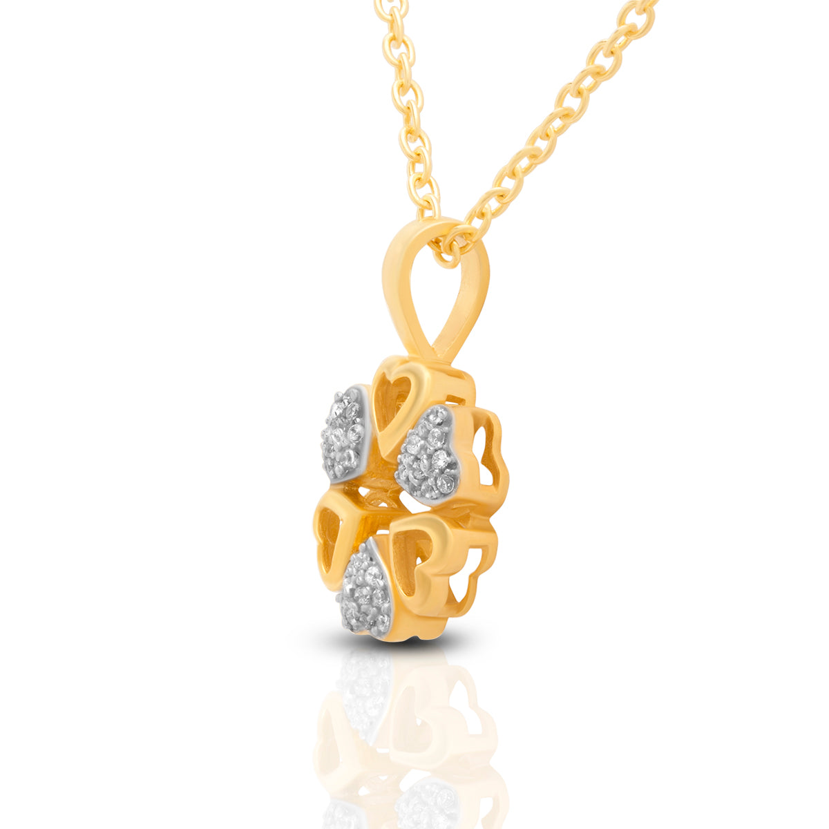 Clover Heart Silver Pendant