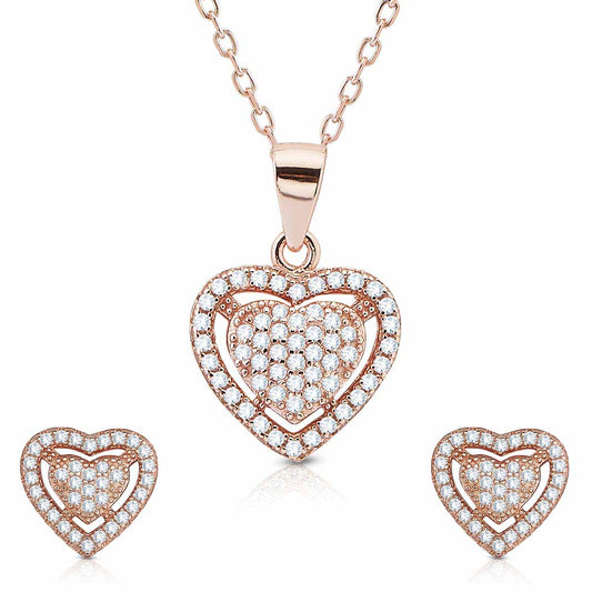 Silver Shiny Cupid Pendant Set