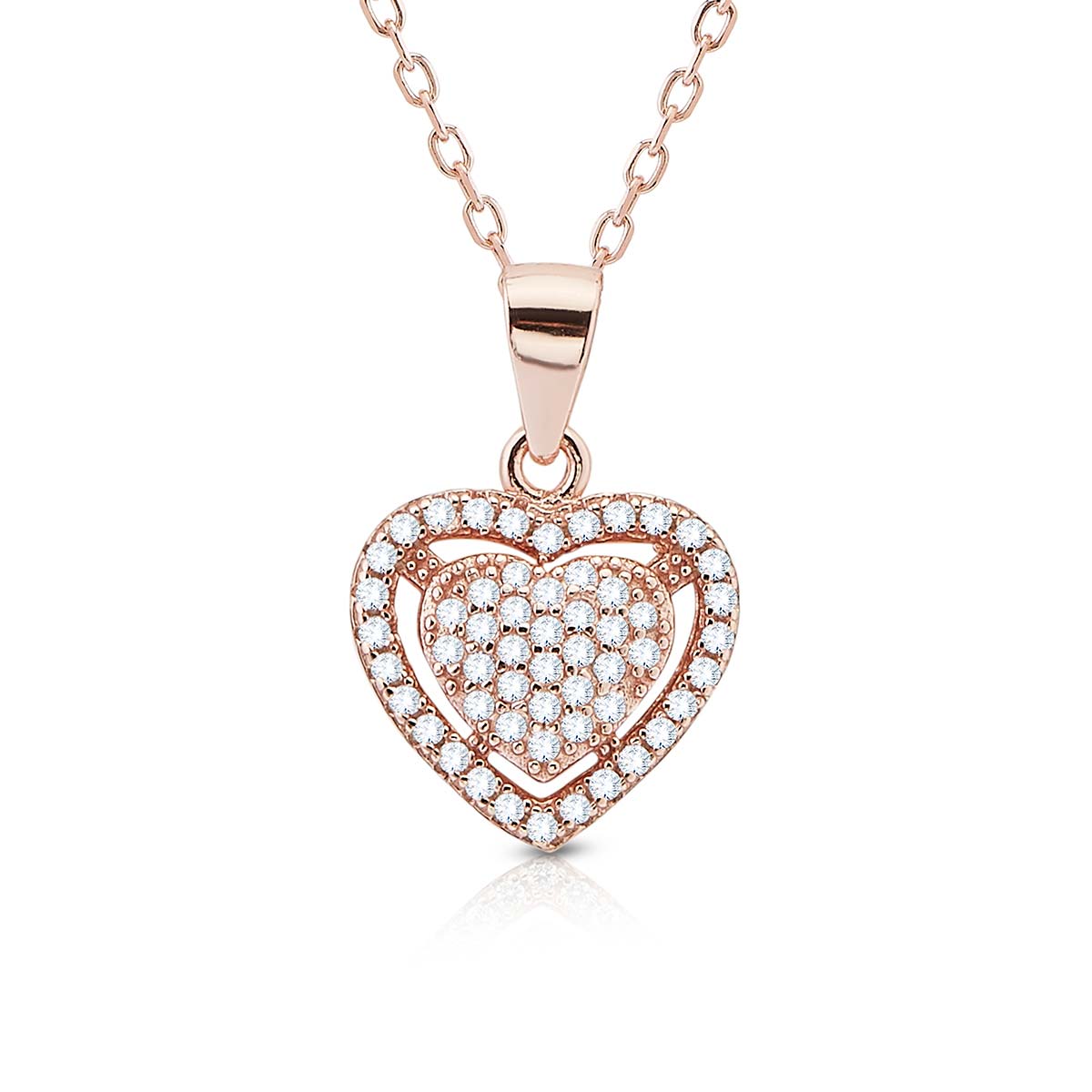 Silver Shiny Cupid Pendant Set