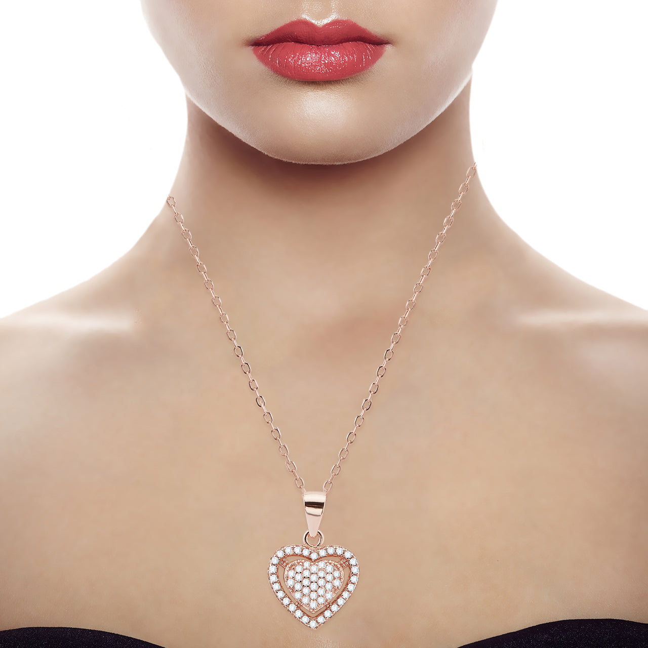 Silver Shiny Cupid Pendant Set