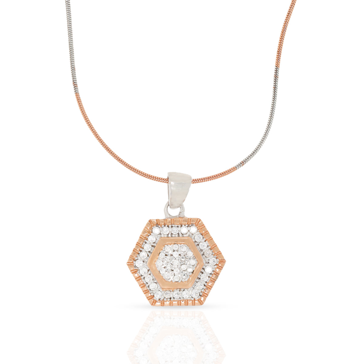 Silver Honeycomb Pendant Set